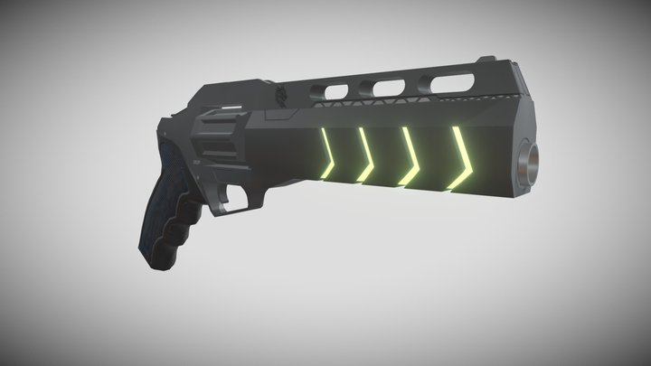 Futuristic Revolver 3D Model