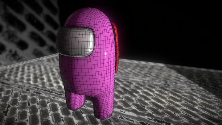 Pink Amoung Us 3D Model
