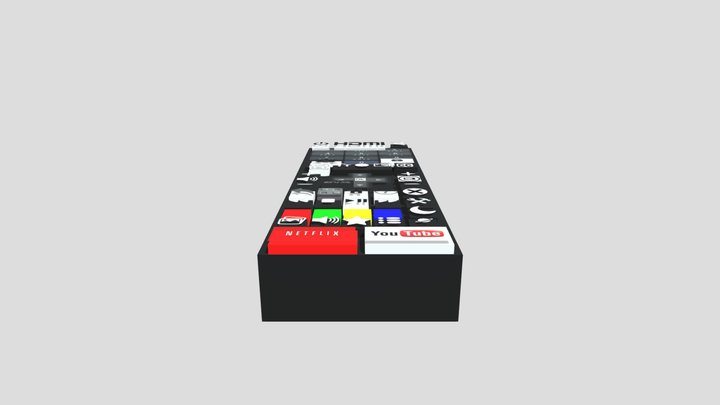 2014 Black TV Remote 3D Model