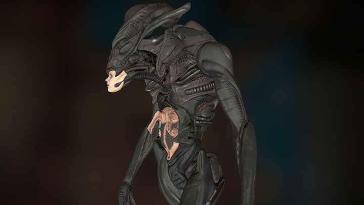 Alien Cyborg 3D Model