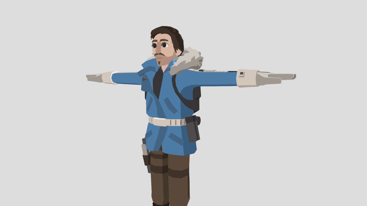 Cassian Andor Low Poly Vector 3D Model