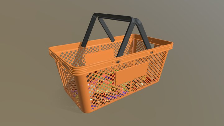 Supermarket Shopping Basket 3D Model