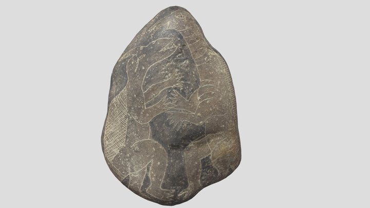 Ica stone Dinosaur Carving - 3D scan 3D Model