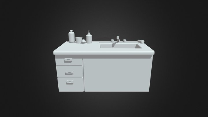 Composition Sink Counter 3D Model
