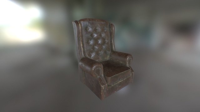 Decaying leather armchair 3D Model