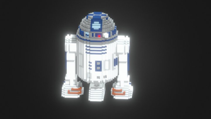 Voxel R2D2 3D Model