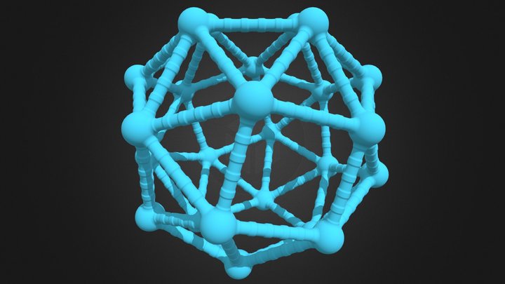 Snub Cube Structures with Atoms 3D Model