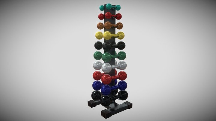 Gym Dumbell Set 001 3D Model