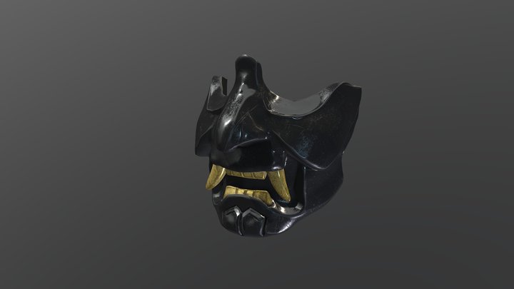 Samurai Menpo Mask 3D Model
