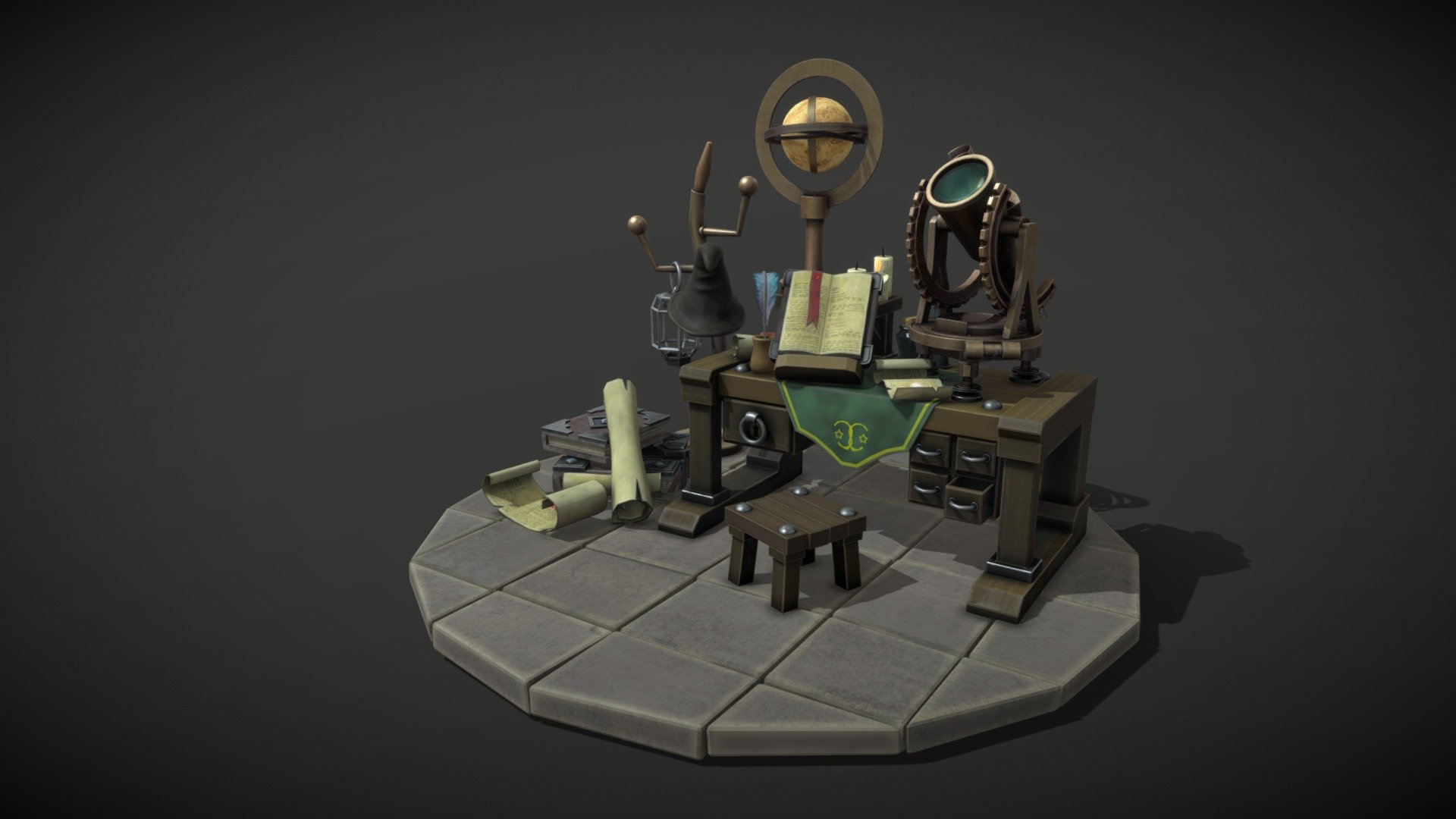 Stylized astronomy scene model complete guide buy royalty free 3d