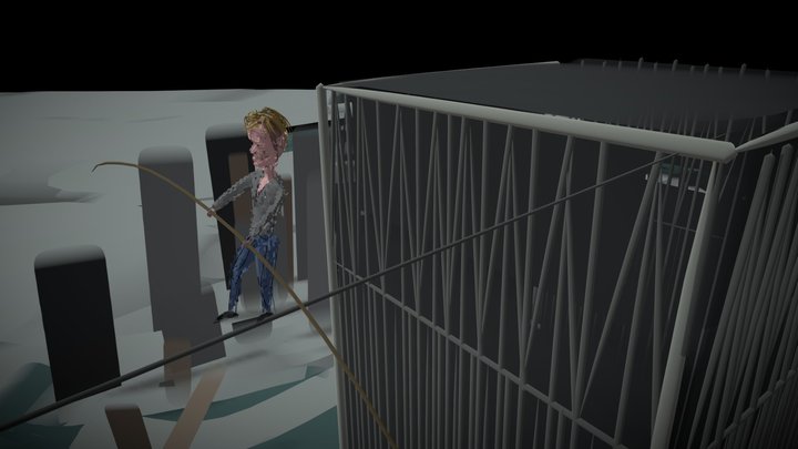 Philippe Petit balancing between the Twin Towers 3D Model