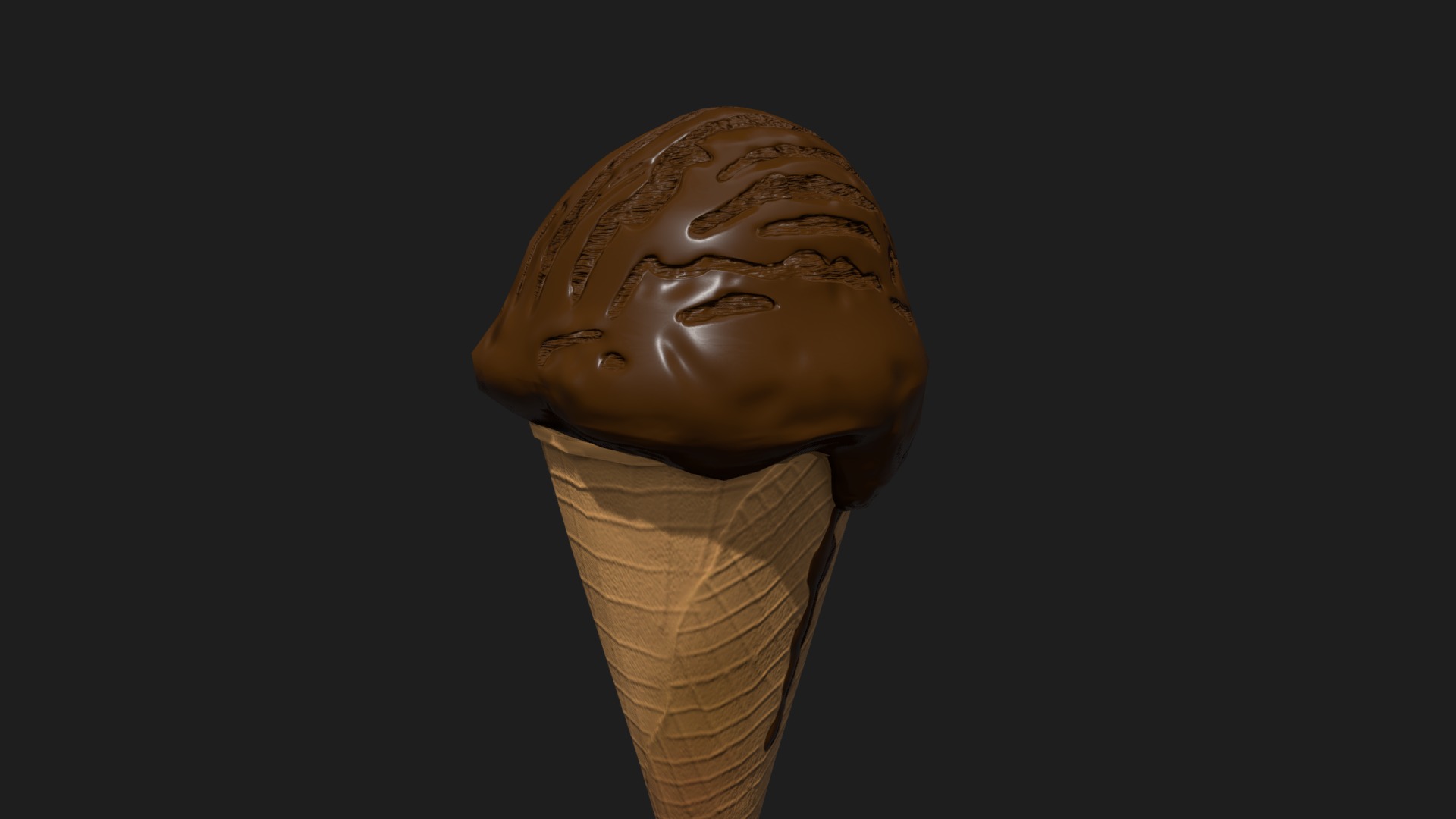 3D model Chocolate Cone ice cream - This is a 3D model of the Chocolate Cone ice cream. The 3D model is about a hand holding a waffle cone.