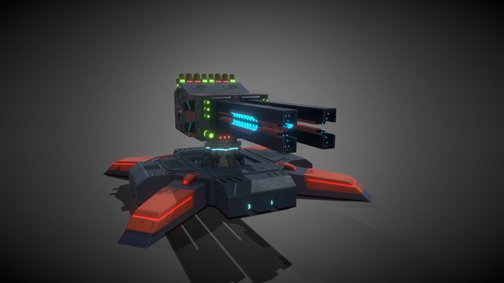 Railgun Turret 3D Model