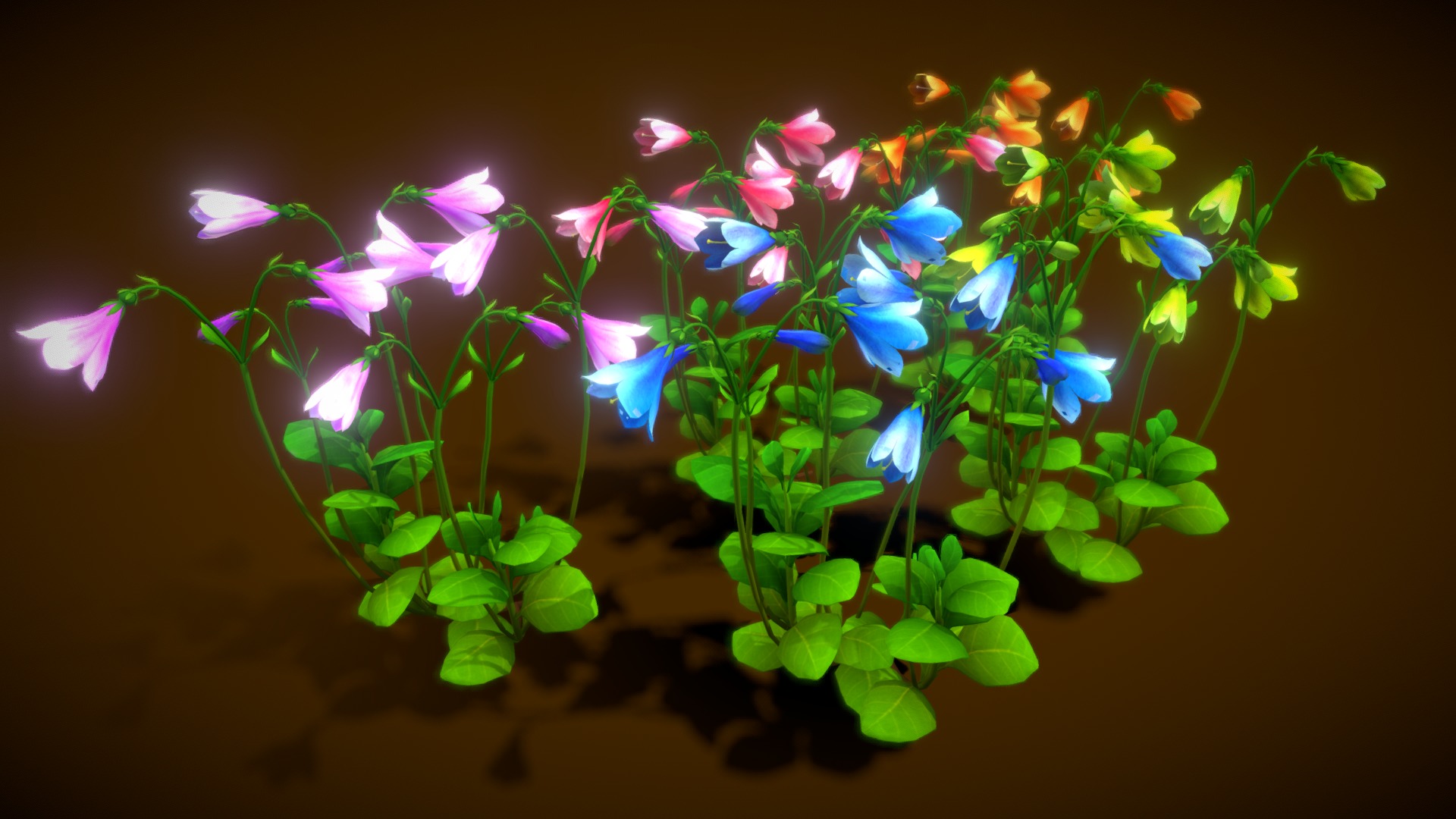 3D model Flower Linnaea Borealis - This is a 3D model of the Flower Linnaea Borealis. The 3D model is about a group of flowers.