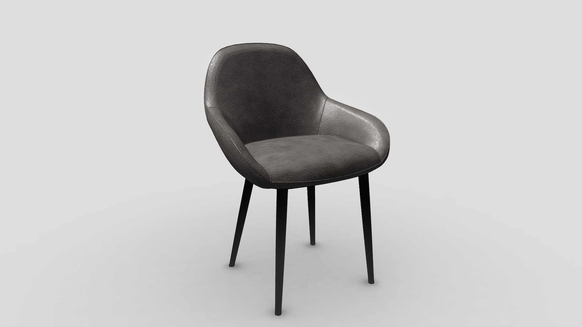 Ervin gray leather black legs