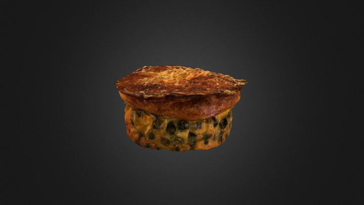 Muffin aux légumes er fromage 3D Model