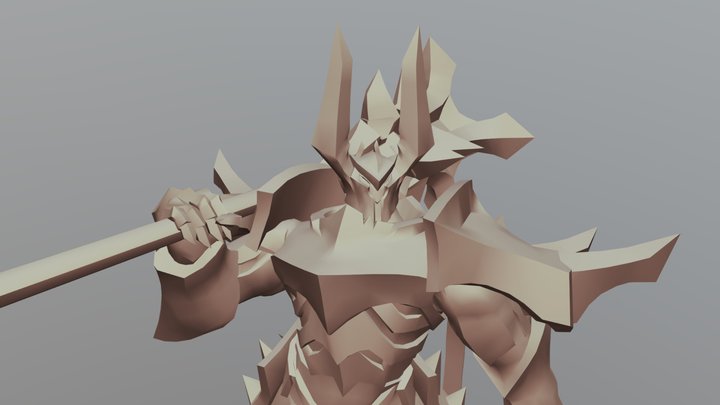 Morde_mace_on_shoulder_idle_noHood_STL 3D Model