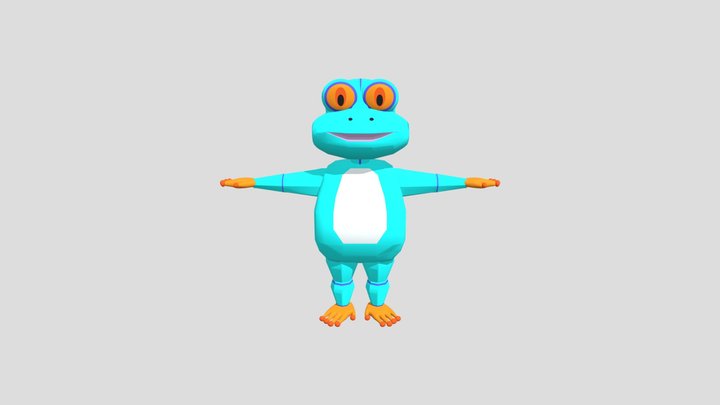 Frog Blue 3D Model