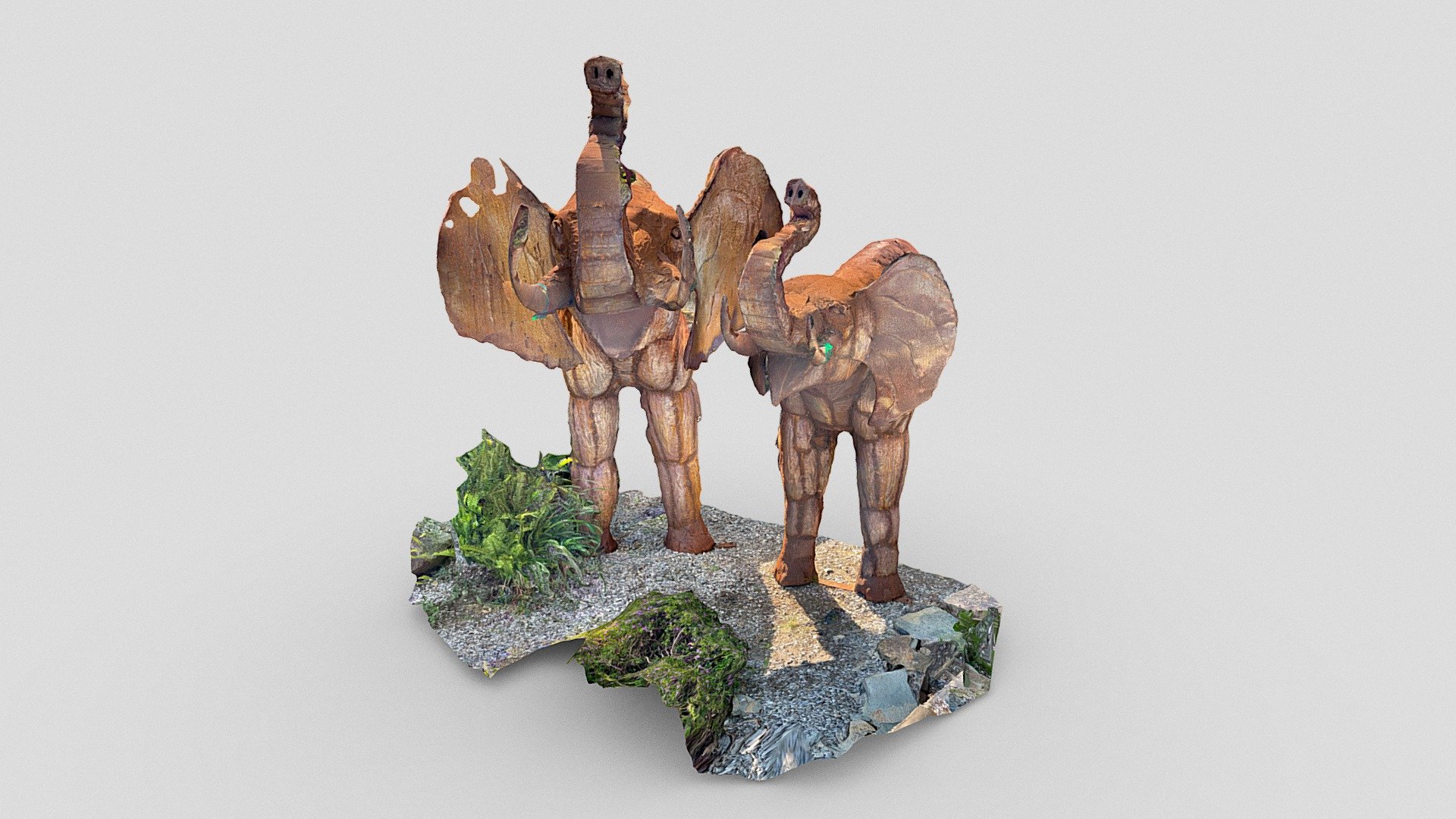 Metal elephants