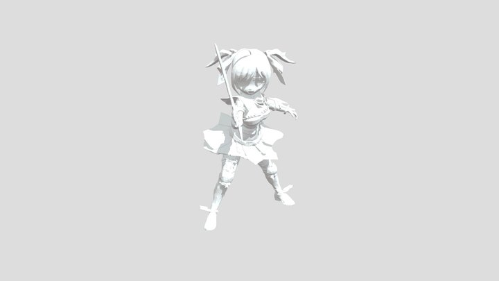 Warrior Anime Character 3D Model