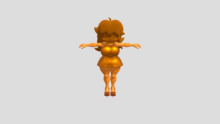 Golden Curvy Girlfriend 3D Model