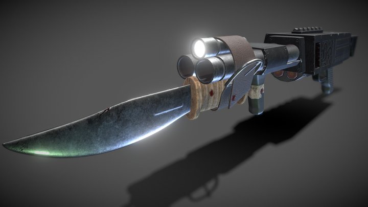 Double Barrel Survivalist Shotgun (Low Poly) 3D Model