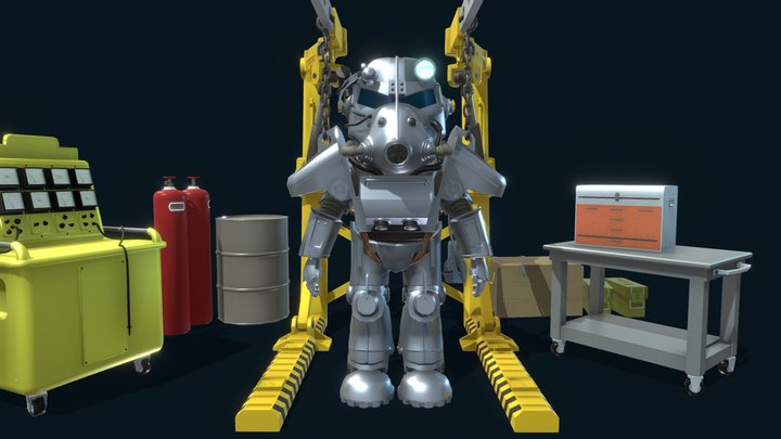 Fallout Mini Power Armor Station 3D Model