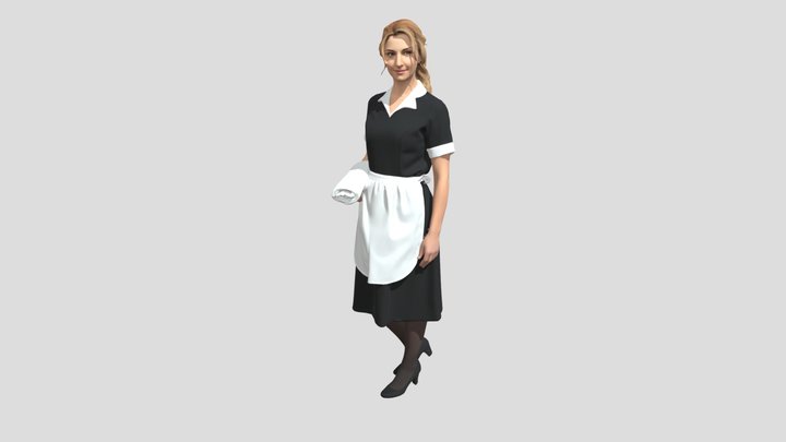 Classic Maid in Black and White – Kostenloses 3D-Modell STL