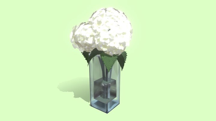 White Hydrangea Bouquet 3D Model