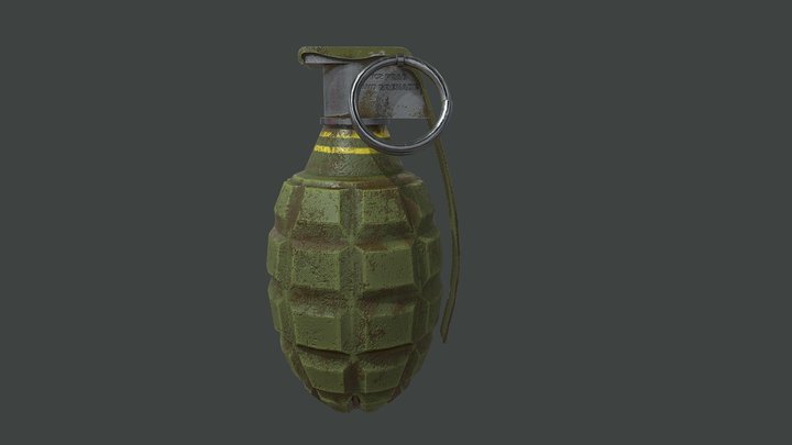MK-2 Frag grenade (dirty) 3D Model