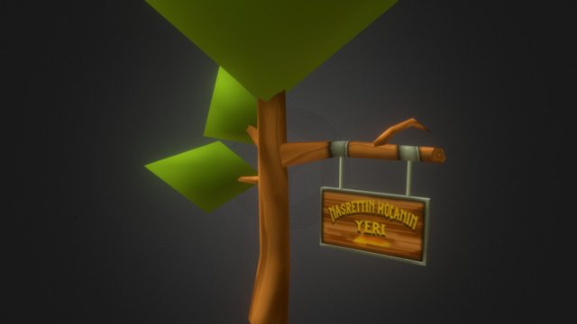 Single Cartoon Tree 3D Model
