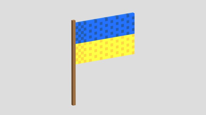 Ukrainian flag 3D model free to download 3D Model