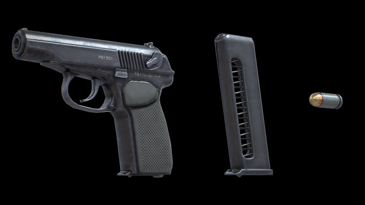 Makarov Pistol Lowpoly – Modello 3D gratuito STL