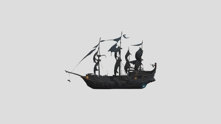 Black Pearl Ship 3D Model