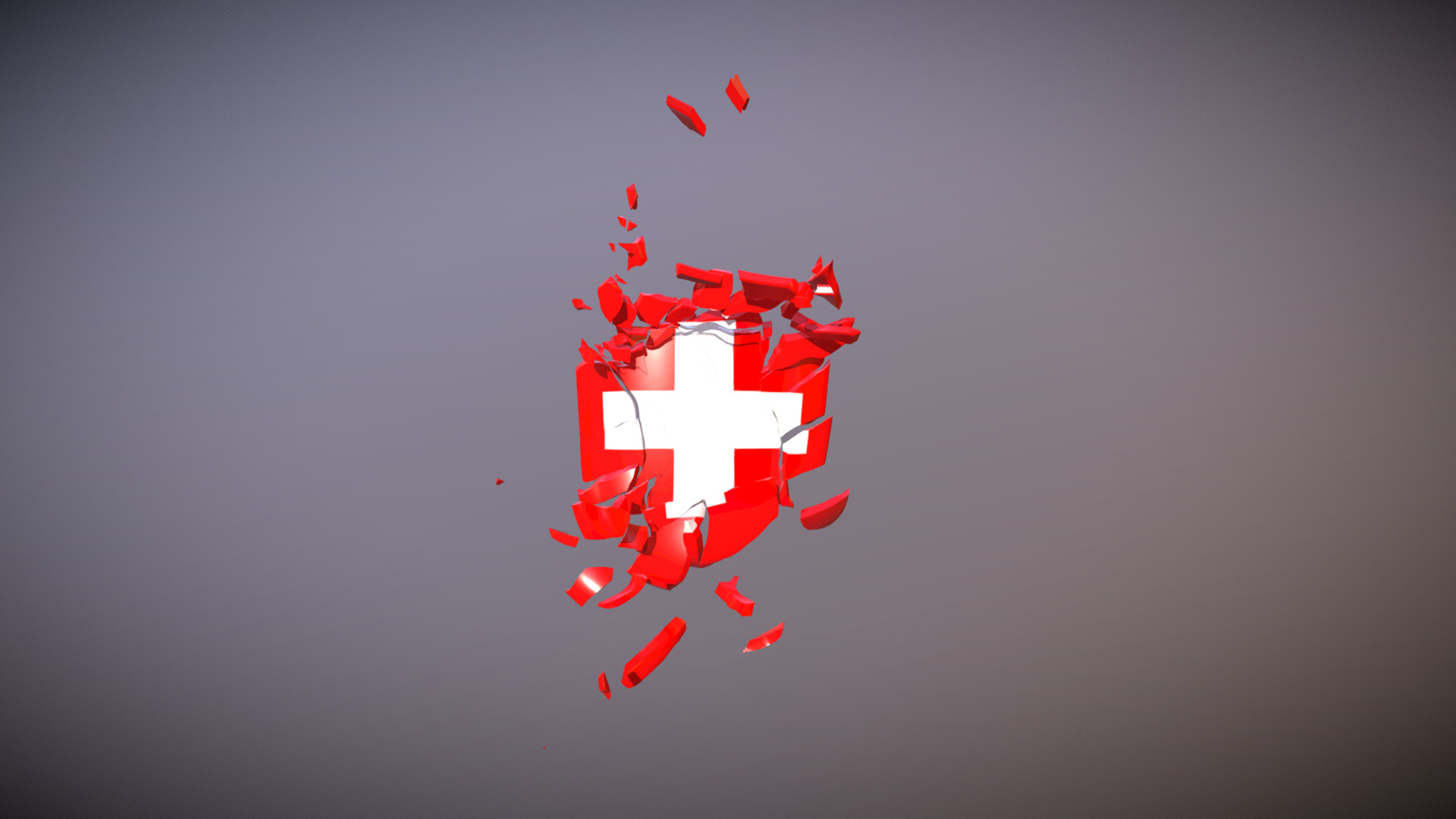 3D model Shield animation. Switzerland. Coat of Arms. - This is a 3D model of the Shield animation. Switzerland. Coat of Arms.. The 3D model is about a red and white logo.