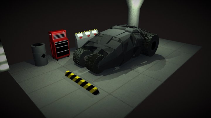 Batmobile Garage - test WIP 3D Model