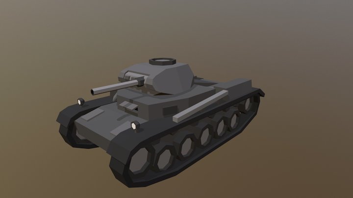 Low Poly Panzer II 3D Model