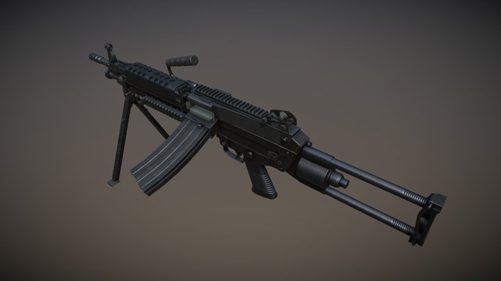 M249 Machine gun 3D Model