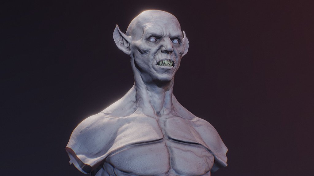 Vampire, a character I helped out with the 3d Visdev sculpting