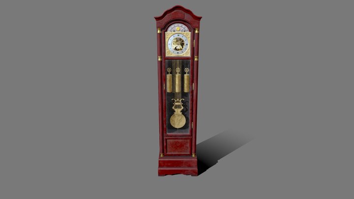 Grandfather Clock (High-Poly) 3D Model