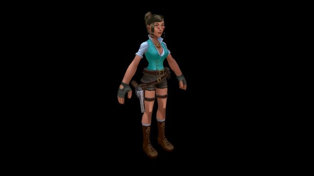 Steampunk Tomb Rider 3D Model