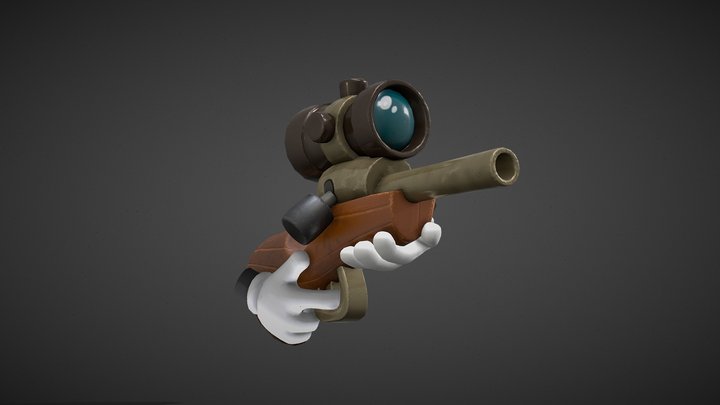 Cartoon Rifle 3D Model