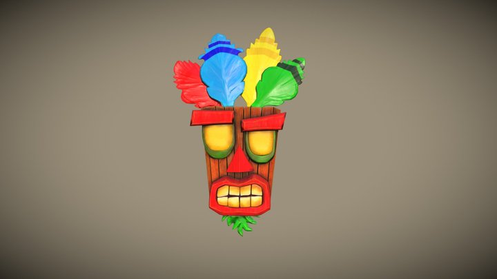 Aku Aku - Crah Bandicoot Mask 3D Model