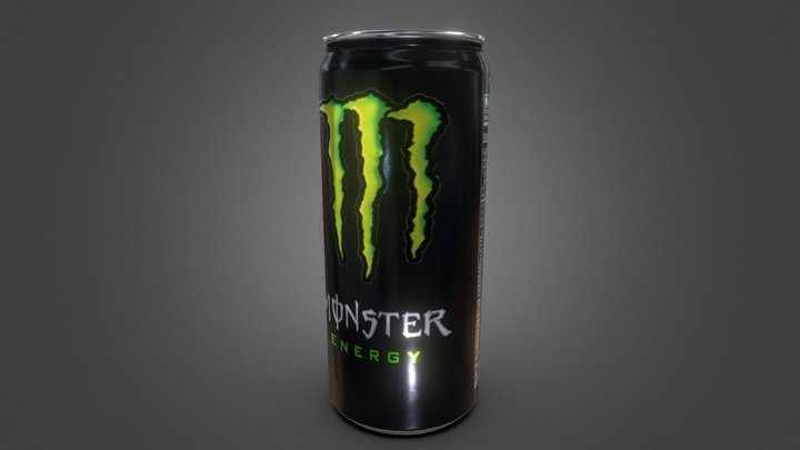 Black Monster Energy Drink 3D Model