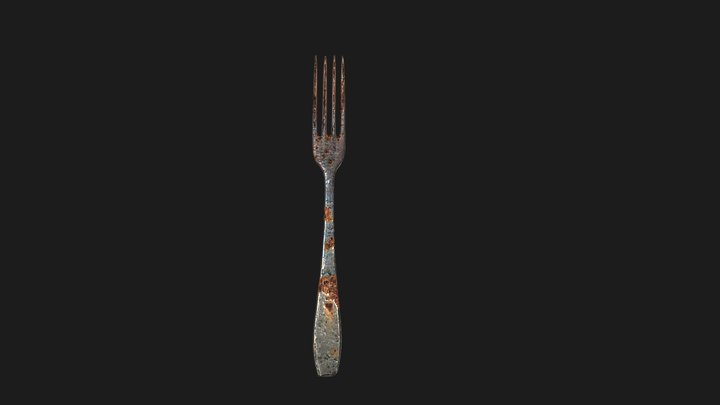 Rusty metal fork photogrammetry 3D Model
