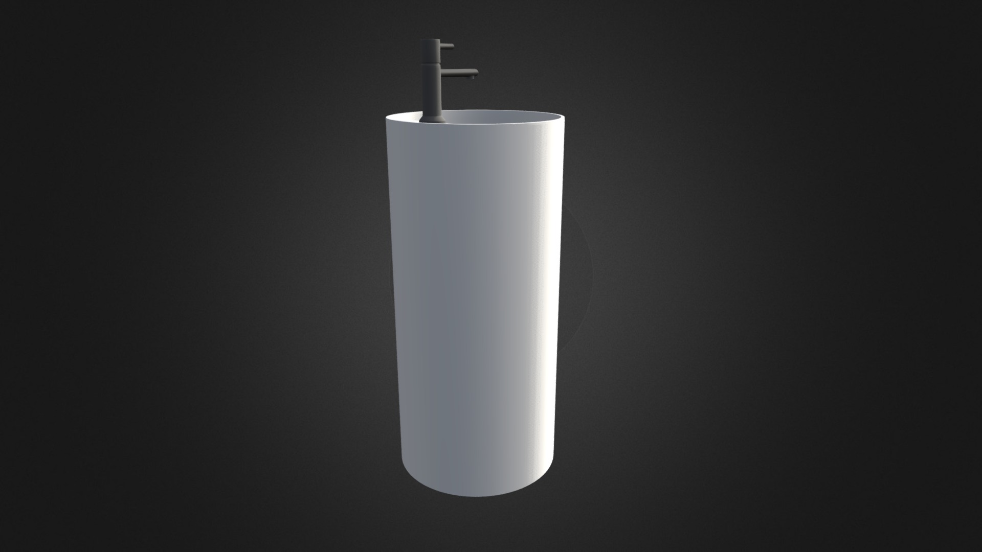 3D model Tall Round Washbasin - This is a 3D model of the Tall Round Washbasin. The 3D model is about a light bulb with a black background.