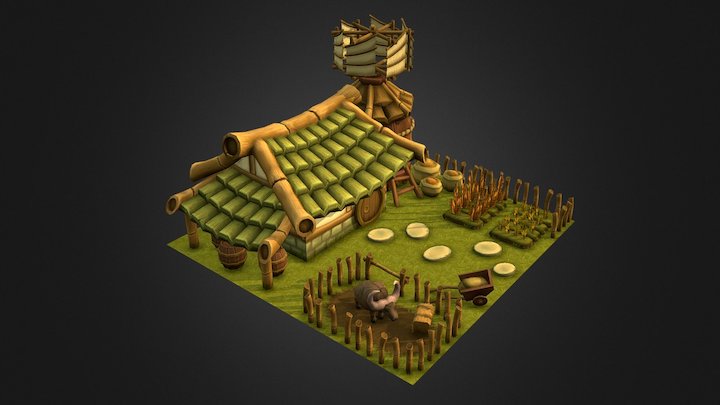 Bamboo Farm 3D Model