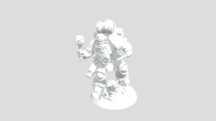 Plague Marine with Nurgling Statue 3D Model