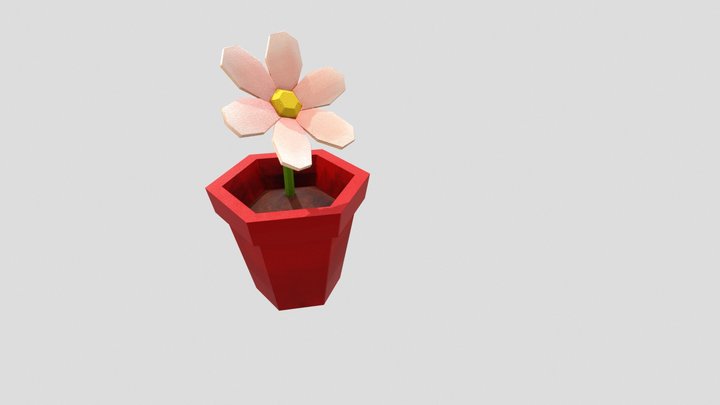 Lowpoly flower pot 3D Model