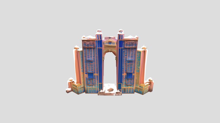 Low Poly Rixos Tower | Stylized 3D Model 3D Model